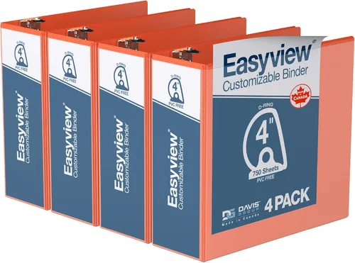 Miniatura 41 de Easyview - Carpetas prémium de 3 anillas con cubiertas transparentes y anillos en D, carpetas para escuela u oficina, 5 pulgadas, paquete de 4