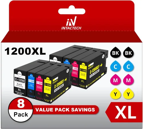 PGI-1200XL - Cartuchos de tinta compatibles con Canon PGI1200XL PGI-1200 1200 Pigment Work para impresora Maxify MB2720 MB2320 MB2020 MB2120 (2 negro