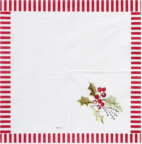 Miniatura 2 de American Greetings 50 servilletas de bebidas de 5 pulgadas x 5 pulgadas por Kathy Davis, suministros para fiestas de Navidad