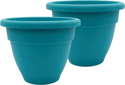 Miniatura 19 de The HC Companies, Caribbean - Maceta de plástico y ligera de 6 pulgadas para interiores y exteriores, maceta para hierbas y flores, color negro