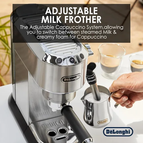Miniatura 6 de De'Longhi EC685M Dedica Deluxe - Máquina automática de café expreso, 35 onzas, 1, metálico