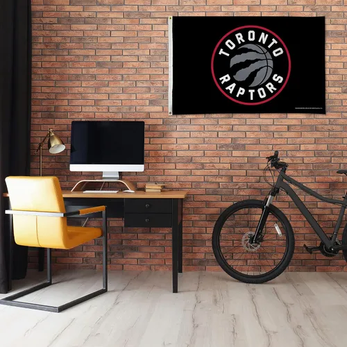 Miniatura 2 de Rico Industries Bandera de la NBA de 3 pies por 5 pies de una sola cara con ojales, Toronto Raptors