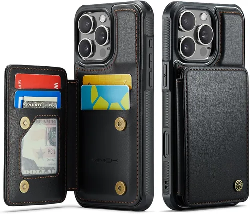Miniatura 12 de Vinich Funda tipo cartera para iPhone 11 con tarjetero, bloqueo RFID, ranuras de crédito, función atril, a prueba de golpes, para iPhone 11 de 6.1