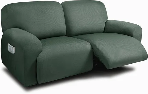 Miniatura 11 de ULTICOR Fundas para Sofá Reclinable de 8 Piezas, Fundas Elásticas de Hilo Teñido para Sofá Reclinable de 3 Cojines, Fundas Deslizables para Sofá