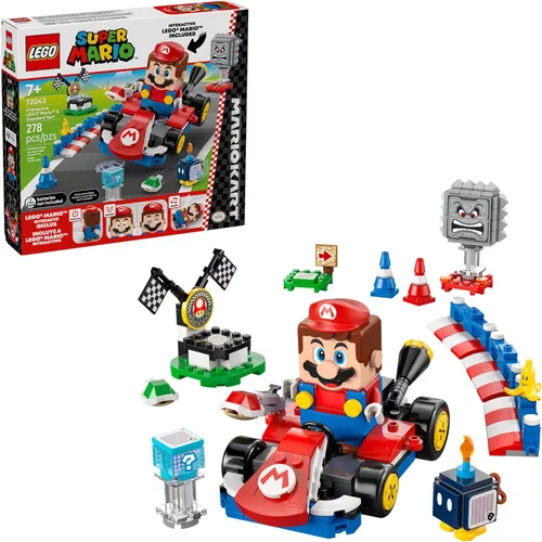 LEGO Super Mario: Mario Kart - Juguete interactivo de Mario y kart estándar - Juego de carreras de simulación para niños y niñas, a partir de 7 años