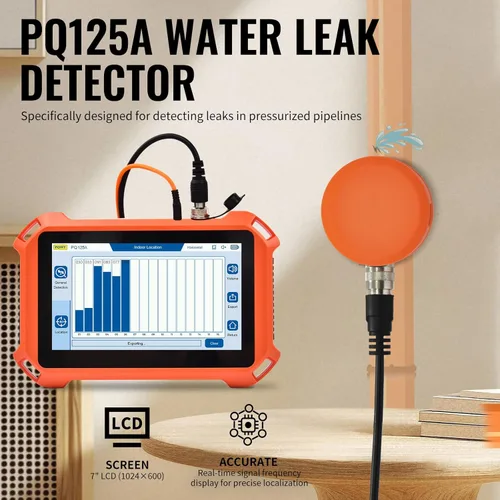 Miniatura 2 de Detectores de fugas de agua subterráneas para el hogar PQ125A Detección de fugas de agua en tuberías de pared con pantalla táctil, auriculares