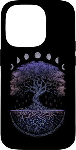 Miniatura 16 de Funda para iPhone 11 Pro Max Yggdrasil nórdico árbol de la vida vikinga fases de la luna