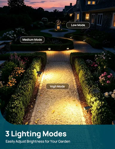 Miniatura 2 de Linkind - Paquete de 2 focos solares para el atardecer hasta el amanecer, luces solares para jardín con 16 LEDs, de luz blanca cálida de 3000 K