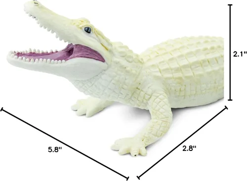 Miniatura 6 de Safari Ltd. Figura de cocodrilo blanco – Figura realista de vida silvestre pintada a mano de 6 pulgadas – Juguete educativo para niños, niñas