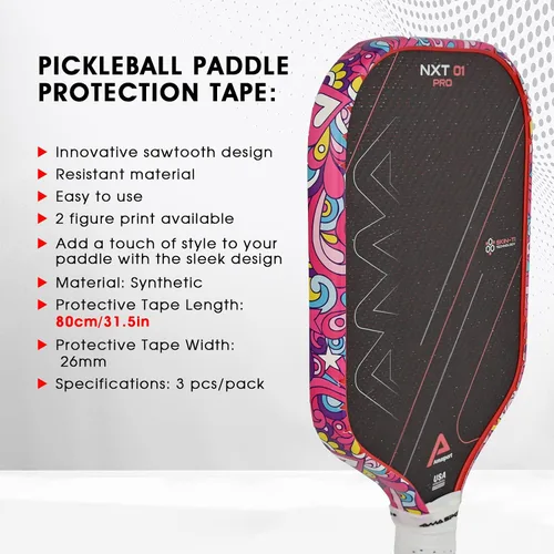 Miniatura 4 de PICKLETECH Pickleball Edge Guard Tape – Pink Unicorn Pattern Edge Tape for Pickleball Paddle - Fit Perfectly Curved Edge - No Wrinkling Unicornio
