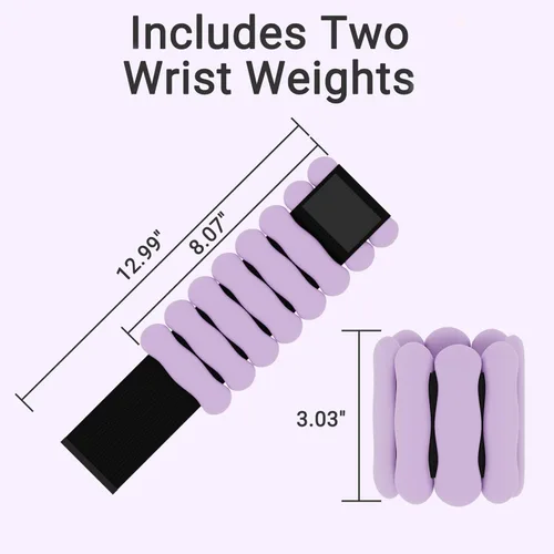 Miniatura 3 de Pesas de tobillo y muñeca para mujeres y hombres, pesas ajustables para brazos y piernas, juego de 2 (1 libra/2 libras cada una), bandas de silicona