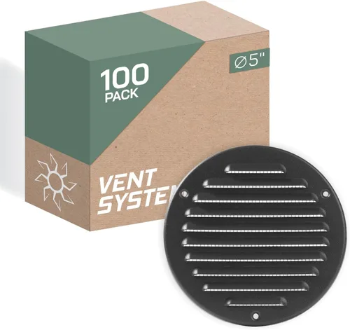 Miniatura 28 de Vent Systems - Cubierta de rejilla de ventilación de aire de alero rectangular de metal negro de 3 x 10 pulgadas (interior), deflector