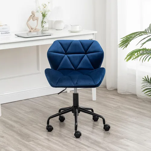 Miniatura 3 de Roundhill Furniture Eldon Diamond - Silla de oficina giratoria ajustable con diseño capitoné, color gris y azul