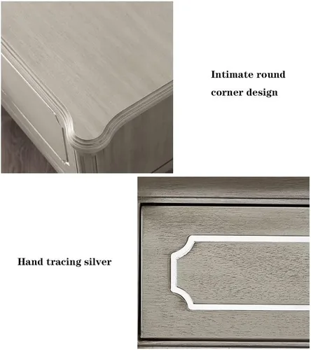 Miniatura 5 de Mesa de té para sala de estar, mesa de centro rectangular moderna con 2 cajones, mesa central creativa para sala de estar, mesa de café recortada