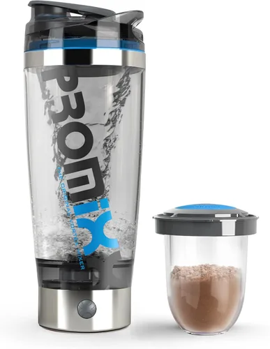 Miniatura 11 de Promixx PRO Shaker Bottle New Edition - Recargable, potente para batidos de proteínas suaves, incluye almacenamiento de suplementos, sin BPA, taza