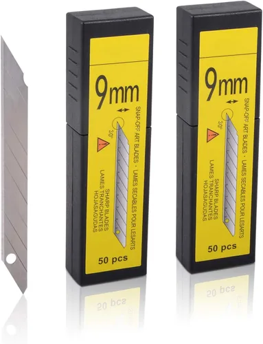 FOSHIO Hojas de Repuesto para Cuchillo de Arte Universal de 30 Grados con Corte de Snap-off, Material de Acero al Carbono de Alta Dureza, Hojas de
