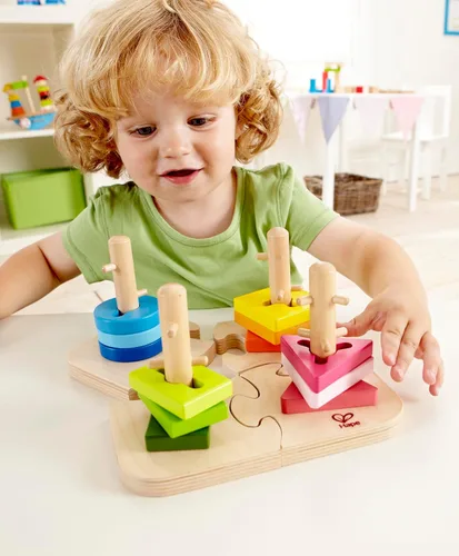 Miniatura 4 de Hape rompecabezas con taquetes de madera creativo para niño