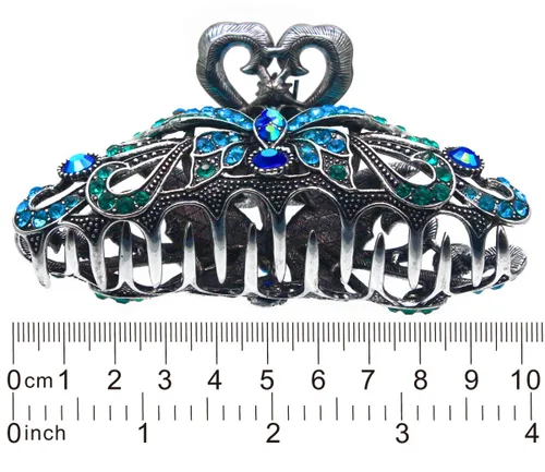 Miniatura 4 de Fashion & Lifestyle Pinza de mandíbula grande de aleación de metal para mujeres y niñas, pinza bastante fuerte, pasador antideslizante, agarre hacia