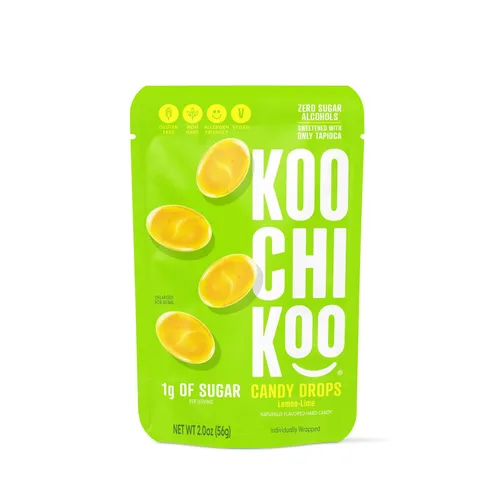 Miniatura 4 de Koochikoo Variety, 1 bolsa de piruletas orgánicas sin azúcar Koochikoo, 24 unidades, 1 bolsa de gotas orgánicas sin azúcar, lima limón, 16