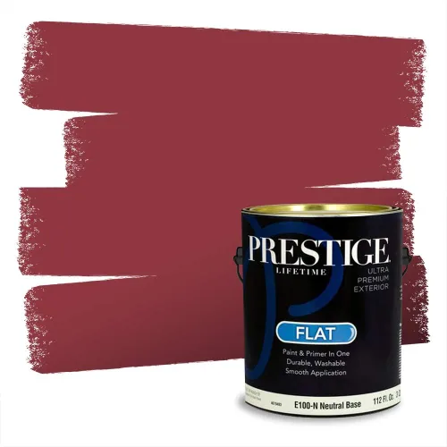Miniatura 273 de Prestige Paints Pintura exterior e imprimación en uno, 1 galón, plano, coincidencia comparable de Valspar* Amber Rose*