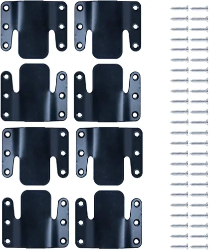 LazyMe Sofá modular universal entrelazado, conectores de sofá seccionales, soporte de conector de sofá con herrajes, 4 juegos, 8 piezas 8 unidades.