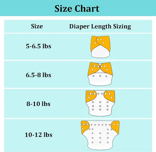 Miniatura 5 de Babygoal - Paquete de 13 pañales de tela para recién nacidos para niñas preemie de 5-12lbs, paquete de 6 fundas de pañal de tela con 6 piezas