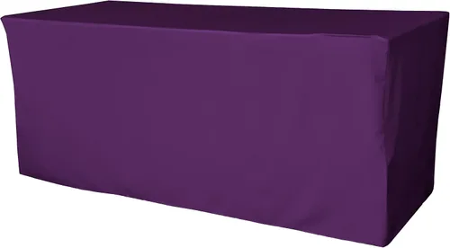 Miniatura 12 de BalsaCircle Mantel de poliéster ajustado negro de 6 pies para bodas, fiestas, eventos, mantelería
