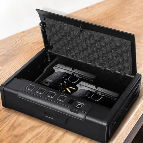 Miniatura 4 de Towallmark Caja fuerte para armas, caja fuerte biométrica para pistolas, tres maneras de acceso rápido para pistola de huellas dactilares segura