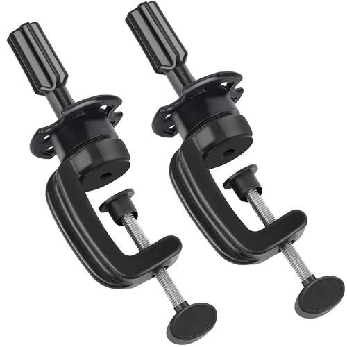 Teenitor Soporte para cabeza de maniquí de peluca, soporte para cosméticos de maniquí con tenaza de agarre, paquete de 2 unidades, color negro