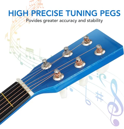 Miniatura 4 de Toddmomy Guitarra acústica pequeña de 23 pulgadas, instrumento popular de 6 cuerdas para niños, juguete de aprendizaje de música para principiantes
