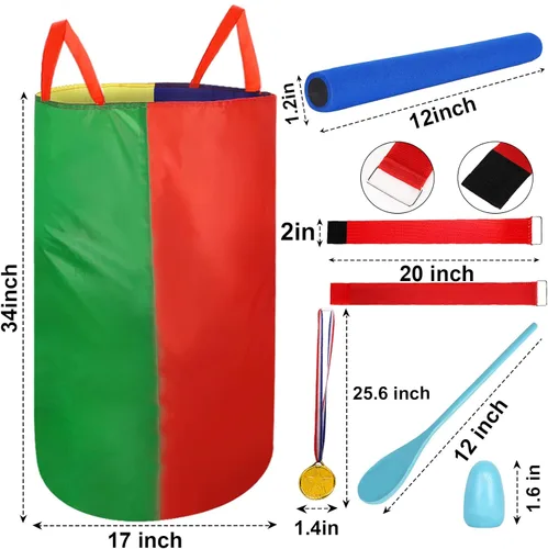 Miniatura 6 de Bolsas de carreras de sacos de patatas para 4 a 8 jugadores, juegos de patio trasero para niños y adultos, fiesta de cumpleaños de campo, juegos al