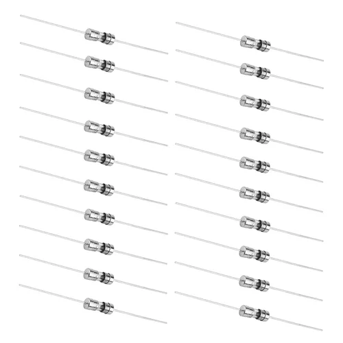Miniatura 20 de Bettomshin 20 fusibles de plomo axial de tubo de cerámica T1A de 250 V, 0.142 x 0.394 in/0.14 x 0.39 pulgadas, fusible de fusión lenta de retardo