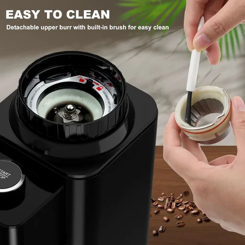 Miniatura 6 de Molinillo de Café Eléctrico con Rebaba Cónica para Espresso, Molinillo de Granos de Café para Uso Doméstico Mejorado con 48 Configuraciones