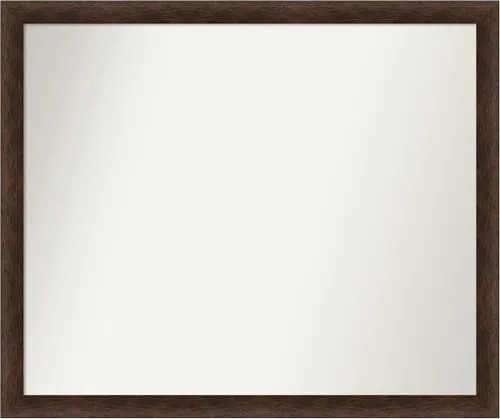 Miniatura 413 de Amanti Art Espejo de pared personalizado no biselado (24 x 27 pulgadas), marco estrecho de nogal chipre - varios tamaños personalizados - Espejo