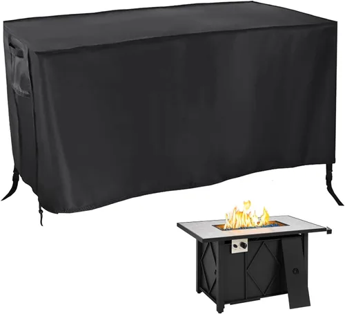 Miniatura 23 de Cubierta rectangular para fogata, impermeable, para mesa de fuego de gas propano al aire libre, 28 pulgadas de largo x 28 pulgadas de ancho x 24