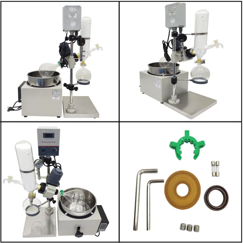 Miniatura 5 de Evaporador rotatorio de laboratorio de 110 V 2L sistema eléctrico de destilación al vacío con elevación de 4.724 in para aceites esenciales