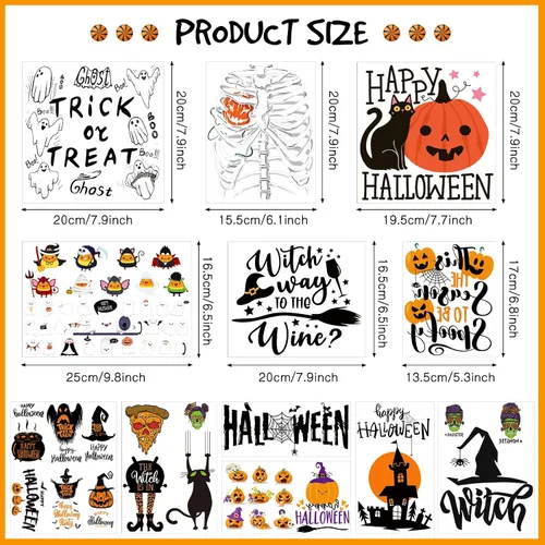 Miniatura 6 de 21 hojas de transferencia para planchar de Halloween para camisetas de Halloween, transferencia Dtf, parches listos para planchar, calcomanías