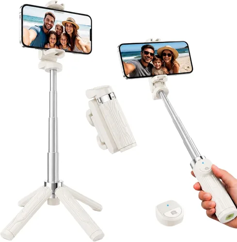 Miniatura 10 de Mini Selfie Stick Tripod, 4" Pocket-Sized Selfie Stick with Bluetooth Remote, 4-Leg Reinforced Stand, 360° Rotation, 3.8 oz Lightweight for