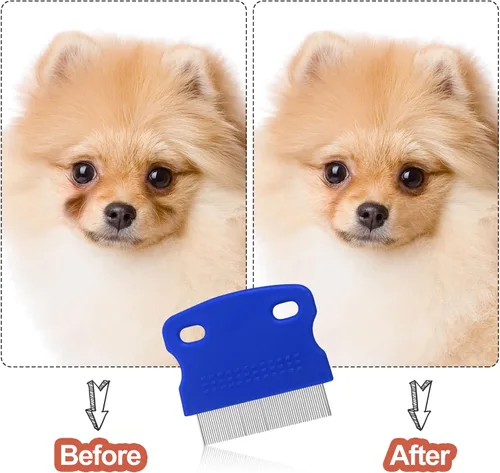 Miniatura 4 de 5 Piezas Peines para Ojos de Perro Removedores de Manchas de Lágrimas Peines de Aseo para Mascotas para Perros Pequeños Removiendo Suavemente Azul