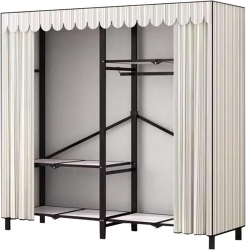 Miniatura 24 de large closets Folding Closet with Cloth Cover Clothes Closet Portable Wardrobe Closet Metal Iron Frame Closets for Bedroom Large Closet Space-saving