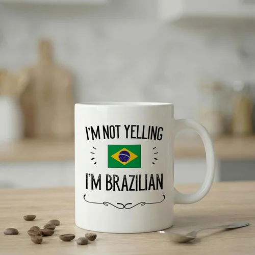 Miniatura 6 de Casitika Recuerdo y regalos del orgullo brasileño. Taza de café de 11 onzas. Idea de regalo para esposa, marido, amigo o compañero de trabajo