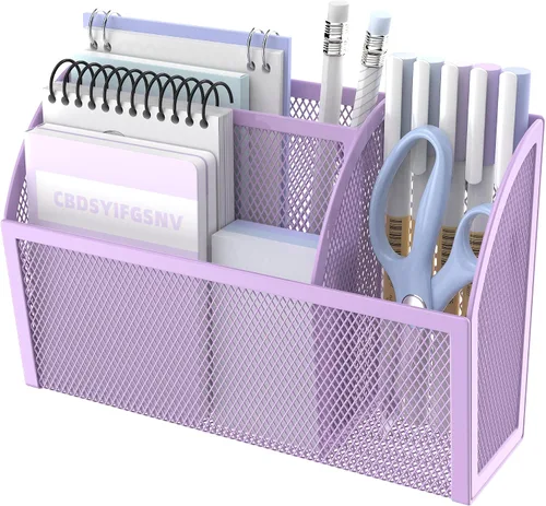Miniatura 11 de DALTACK Soporte magnético para lápices, estante de malla de 3 rejillas para pizarra blanca, refrigerador y casillero, organizador para el hogar