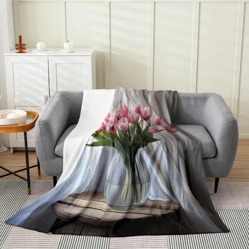 Miniatura 21 de Erosebridal Roses Throw Blanket 40x50 Inch Sofa Bed Couch Decor,Oil Painting Rose Fleece Blanket,Spring Natural Theme Flannel Blankets Luxury