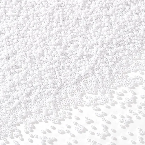 PandaHall Elite - 6000 cuentas de semillas de vidrio 11/0, cuentas redondas opacas de color blanco para la cintura, cuentas espaciadoras de 0.079