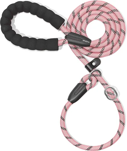 Miniatura 14 de iYoShop Correa antideslizante duradera para perro con mango acolchado e hilos altamente reflectantes, correa de entrenamiento para perros sin Gris