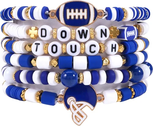 Miniatura 17 de Ardorchid Pulseras de Halloween para Mujeres Calabaza Fantasma Esqueleto Murciélago Calavera con Cuentas Apilables Elásticas Rugby Acción de Gracias