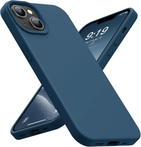 Miniatura 9 de Funda para iPhone 14, iPhone 13, funda protectora de silicona líquida a prueba de golpes, con forro de microfibra suave antiarañazos, ultra delgada