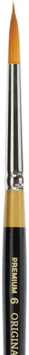 Miniatura 2 de KINGART Premium Original Gold 9430-2 - Cepillo redondo para artista, serie de pétalos florales, pelo sintético Taklon dorado, mango corto