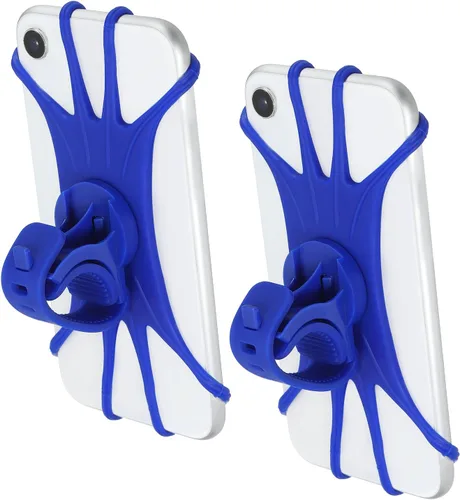 Miniatura 10 de PATIKIL 2 soportes de teléfono para bicicleta, rotación de 360°, de silicona, para teléfonos de 3 a 6.5 pulgadas, soporte de teléfono ajustable
