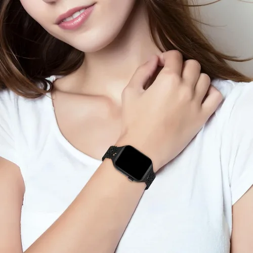 Miniatura 4 de Paquete de 6 correas de silicona delgadas y huecas de encaje compatibles con Apple Watch de 1.496 pulgadas, 1.575 pulgadas, 1.614 pulgadas, 1.654